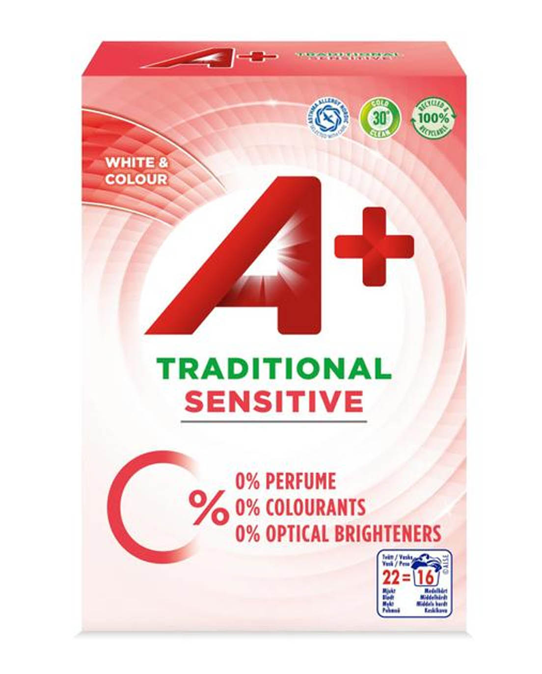 A+ Traditional Sensitive Laundry detergent 1.12kg